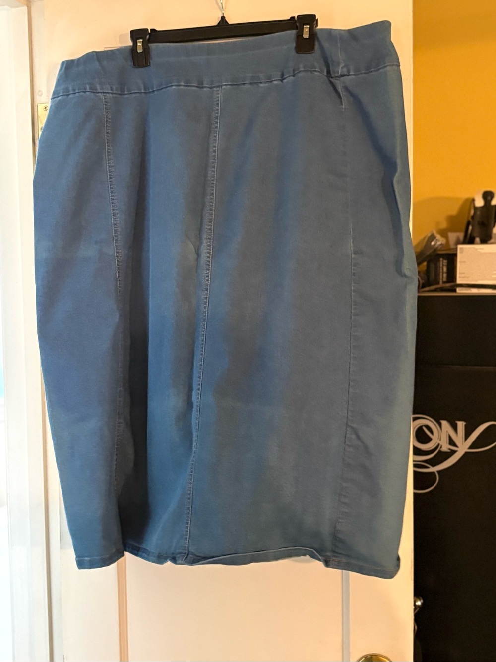 Woman Within Blue Pencil Skirt